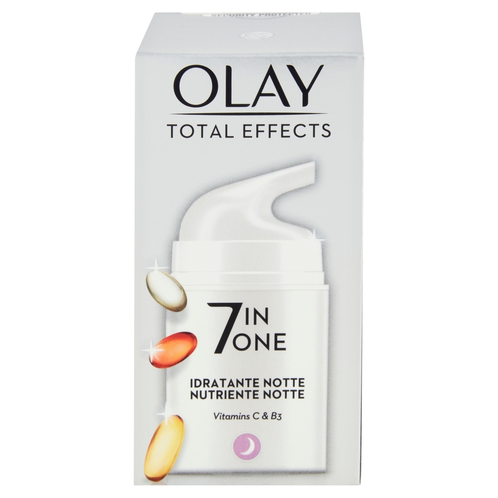Olay Crema Viso Notte Total Effects 7in1 - Idratante e Nutriente - Vitamine C & B3 - 50 ml